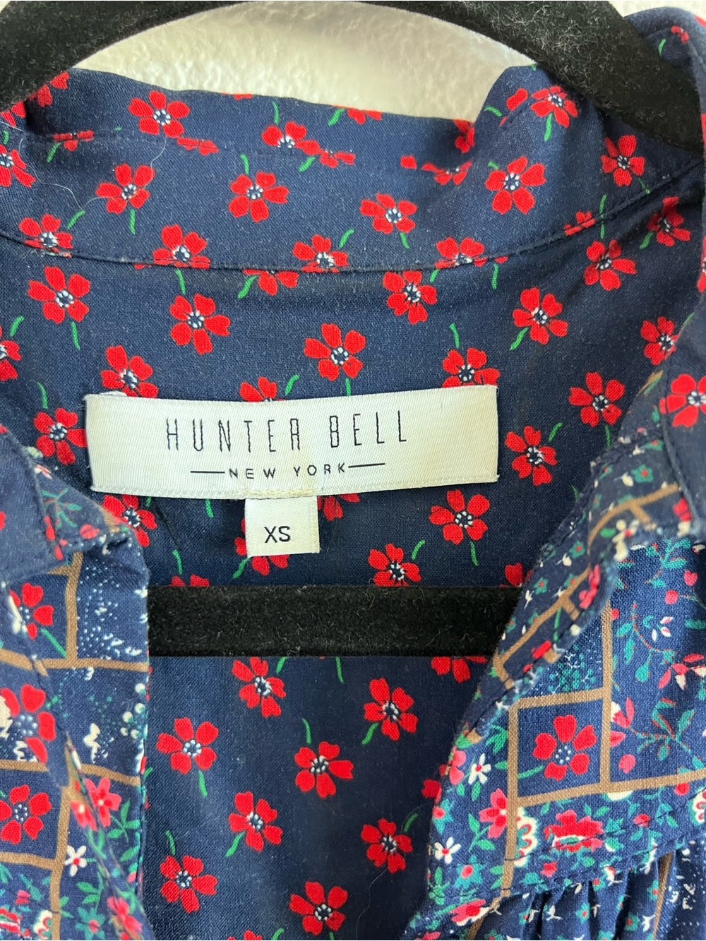 Hunter Bell Women's Westin Dress Midi Vintage Patchwork Peter Pan Collar - Picture 5 of 9